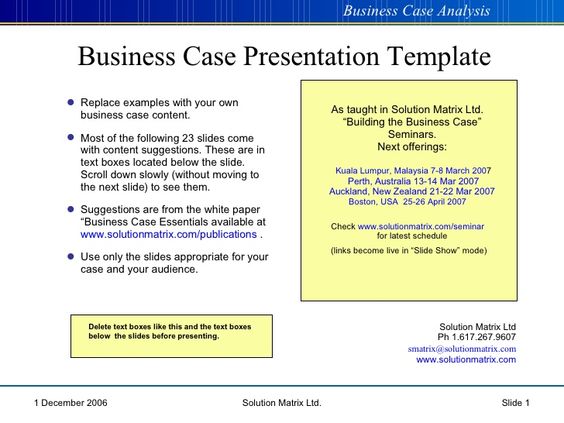 Business Case Presentation cba Pinterest Business plan - case analysis template Business Case Presentation cba Pinterest Business plan - case analysis template