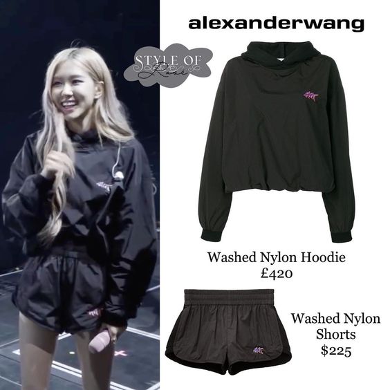 *⑅୨୧ 190623 ୨୧⑅* BLACKPINK DIARIES EP.10 #BLACKPINK #ROSÉ ⠀ brand - ALEXANDER WANG ✶ washed nylon hoodie ✶ washed nylon shorts ⠀ ♡ what…