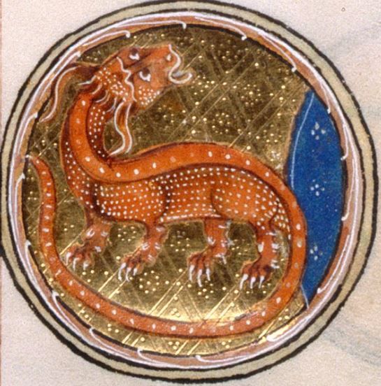 Medieval Dragon,The Gorleston Psalter, Add MS 49622 f.5v, c.1310-1324