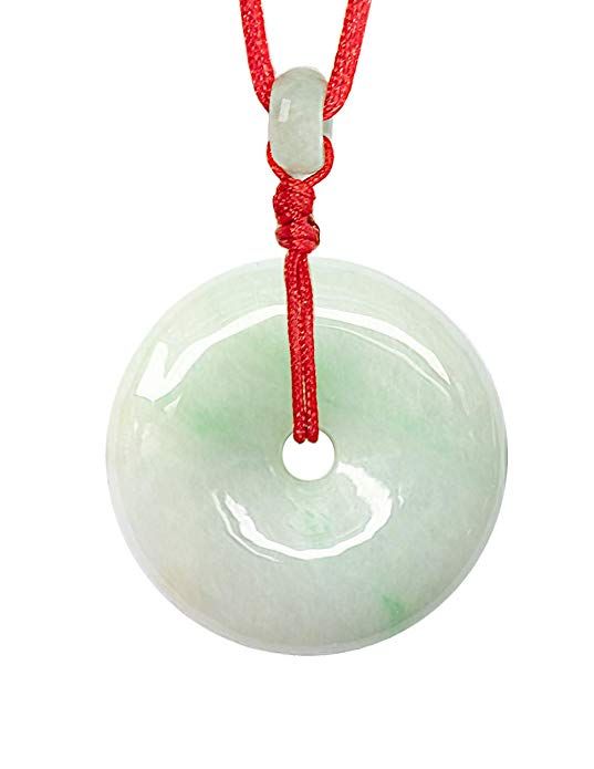 Dahlia Circle Donut Coin Jade Pendant Necklace Genuine Certified Grade A Jadeite 12 24 D24 Q80 Bijoux Fen Shui - Jade Donut Pendant Meaning