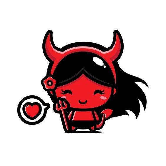 Premium Vector | Cute devil girl vector design