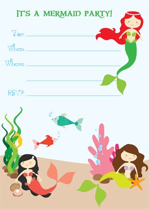 little mermaid birthday invitations free printables