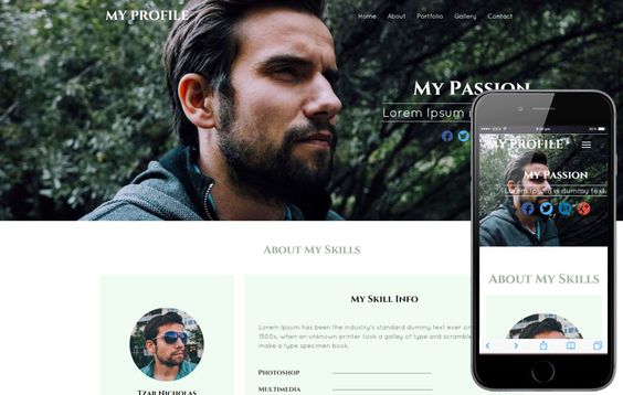 My Profile a Personal Portfolio category bootstrap Responsive Web - free profile templates My Profile a Personal Portfolio category bootstrap Responsive Web - free profile templates