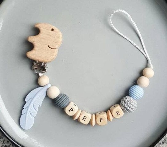Greifling aus Holzmit NameGeschenkGreifringMädchen35