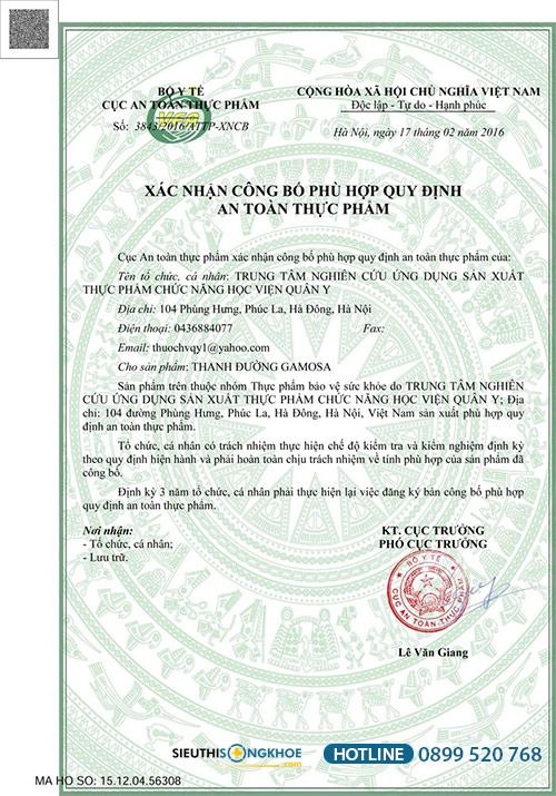 THÀNH PHẦN CỦA THANH ÄÆ¯á»œNG GAMOSA CÓ GÃŒ?