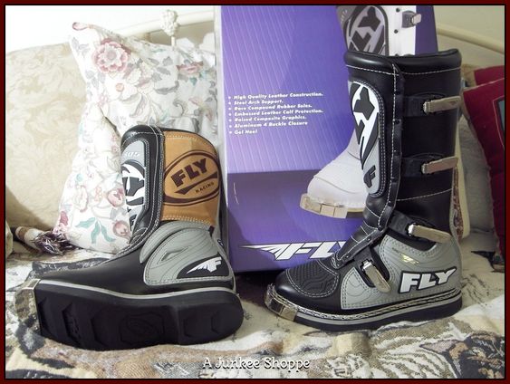 FLY 805 MX Motocross Motorcycle Racing Boots Grey Black Sz 7 Unused In Box P733 http://ajunkeeshoppe.blogspot.com/
