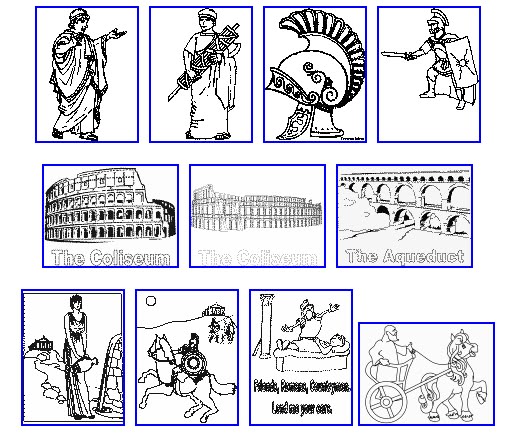 italian art for kids | AS THE ROMANS DO: Roman Colouring pages