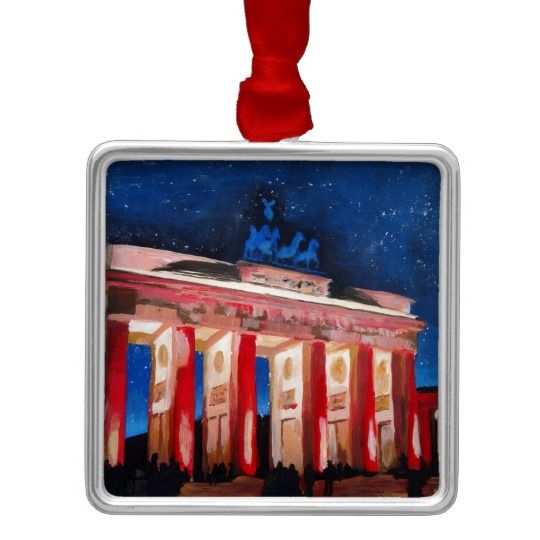 Brandenburger Tor Berlins Mit Paris Platz An Nah Silbernes Ornament Gemalte Ornamente Ornamente Wandschmuck