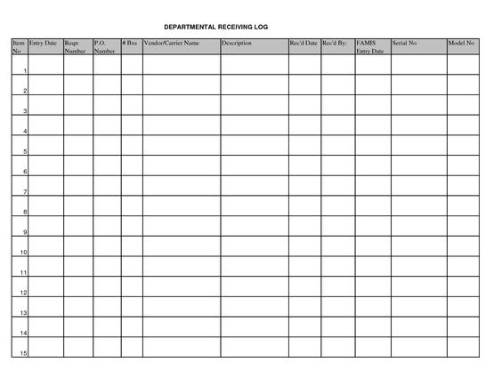 Shipping and Receiving Log Templates foo Pinterest Template - log templates Shipping and Receiving Log Templates foo Pinterest Template - log templates