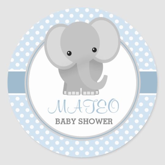 Personalizado Bautizo del Elefante Rosa Redonda Pegatinas Etiquetas Fiesta Cono Hoja