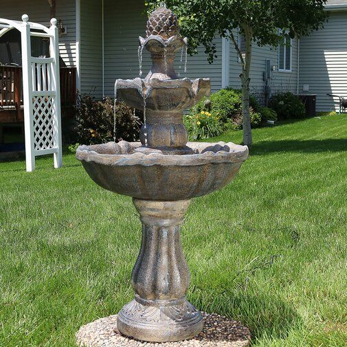 Dunne Fibergl Solar Fountain With Light Water Fountains Dunne Fibergl Solar Fountain With