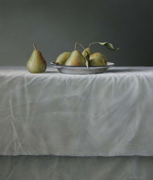 Pears on enamel plate Pears on enamel plate