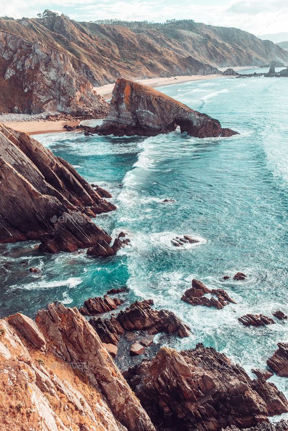 Landscape of a rocky cliff to the sea Stock Photo by rubenchase | PhotoDune