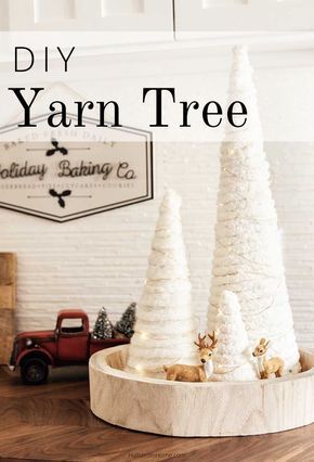 DIY Yarn Christmas Trees