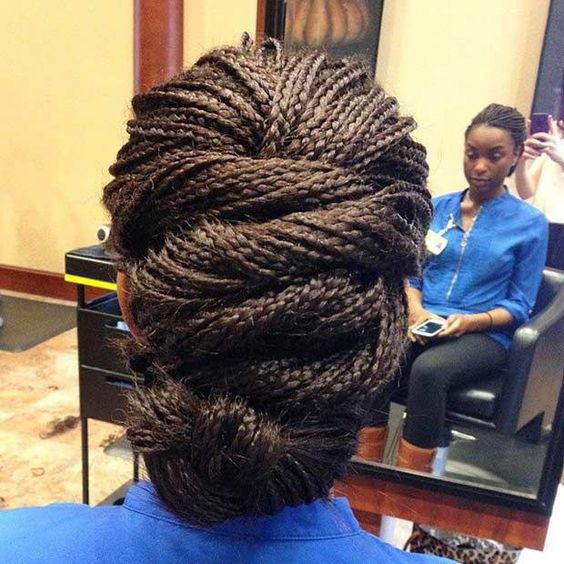 Stunning Micro Braids Updo #braidedhairstylesart