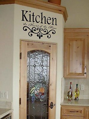 ART DECOR DECAL THE KITCHEN IS THE HEART OF THE HOME wall STICKER