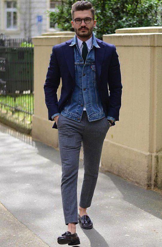 デニムジャケット テーラードジャケット スラックス ローファー メンズコーデ着こなし Mens Fashion Denim Mens Street Style Mens Outfits デニムジャケット テーラードジャケット スラックス ローファー メンズコーデ着こなし Mens Fashion Denim Mens Street Style Mens Outfits