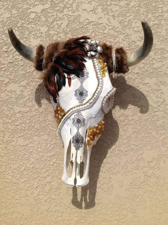 Hand drawn cow skull feathers High Neck Satin Top