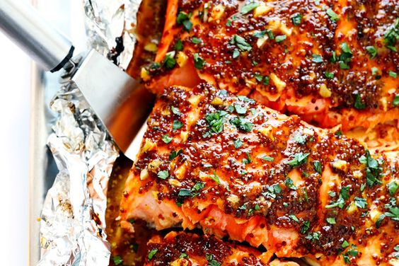 Honey Mustard Salmon In Foil