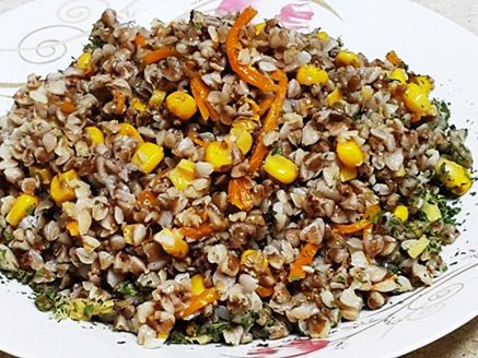 Buckwheat with Vegetables in a Rich Seasoning
