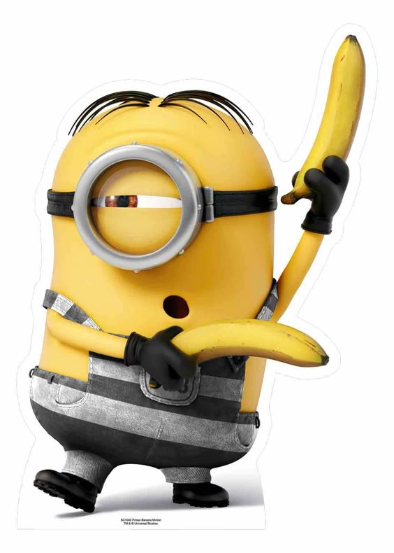 Prisoner Minion With Bananas Mini Cardboard Cutout / Stand Up Minions