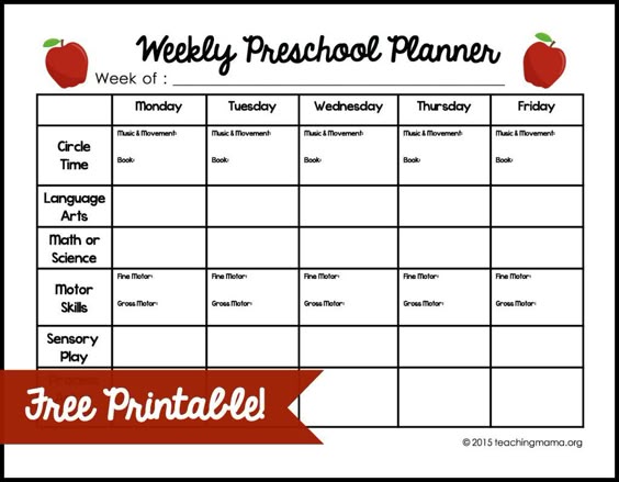 Weekly Preschool Planner Preschool planner, Free printable and - sample preschool lesson plan Weekly Preschool Planner Preschool planner, Free printable and - sample preschool lesson plan