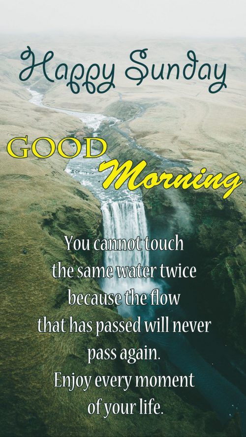 Happy Sunday Quotes with Waterfall Picture - HD Wallpapers | Wallpapers Download | High Resolution Wallpapers