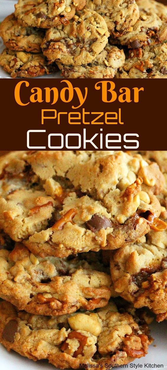 Candy Bar Pretzel Cookies - melissassouthernstylekitchen.com