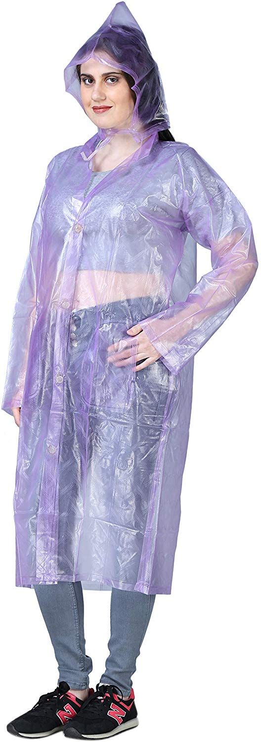 Zacharias Women s Raincoat Rubber Large Purple Amazon.in