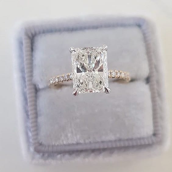 2.20 ct Diamond Engagement RingRadiant Diamond Ring 14k | Etsy