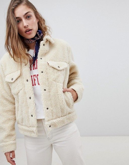 Trucker jacket women, Jackets Teddy Coat Beige – Princess Polly USA