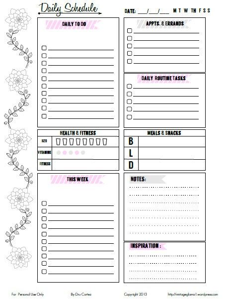 Free Printable Download - Doodled Floral Daily To-Do List Free - task list sample in pdf Free Printable Download - Doodled Floral Daily To-Do List Free - task list sample in pdf
