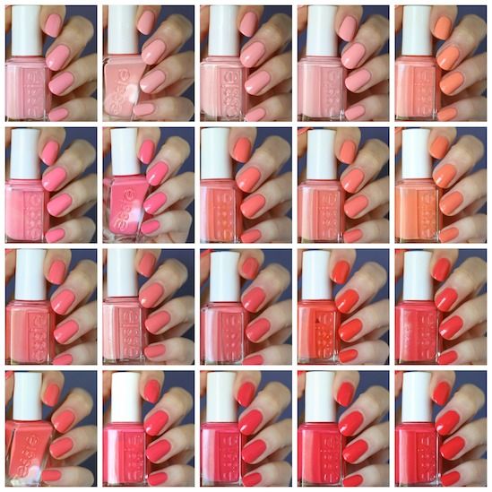Essie Pink Red Coral Comparison Cute As A Button Sunday Funday