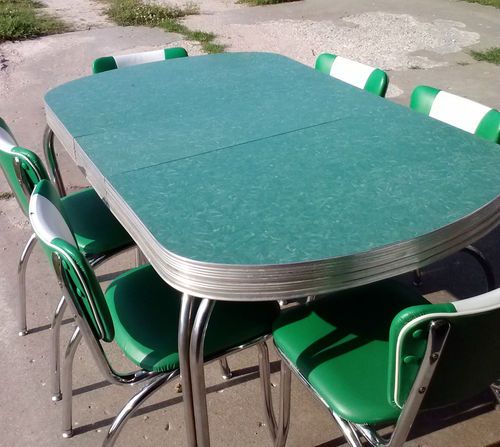 On Ruby Lane Vintage Chrome Kitchen Table And 4 Chairs 1950's Extraordinary 1950 Kitchen Table And Chairs Decorating Inspiration On Ruby Lane Vintage Chrome Kitchen Table And 4 Chairs 1950's Amusing 1950 Kitchen Table And Chairs Inspiration Design