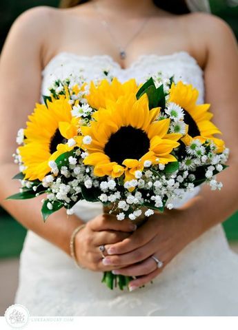 Preciosos Ramos de Novia con Girasoles - Bodas