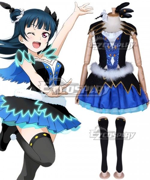 Love Live!Aqours Tsushima Yoshiko Punk Rock Dress Cosplay Costume Suit Uniform