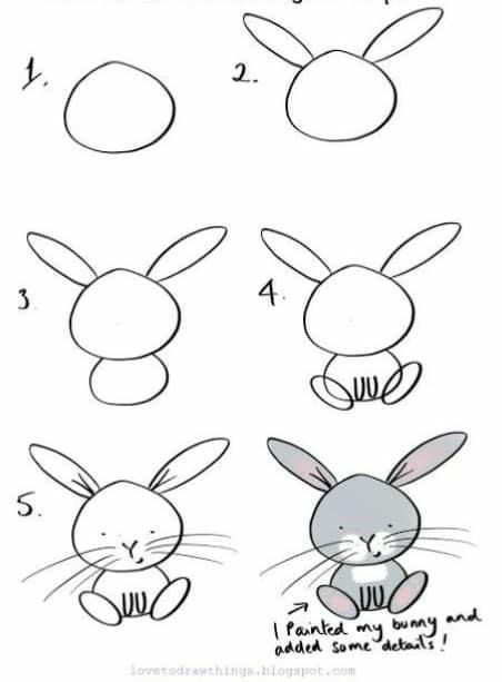تعليم الرسم للاطفال خطوة بخطوة Easy Doodle Art Bunny Drawing Art Drawings For Kids