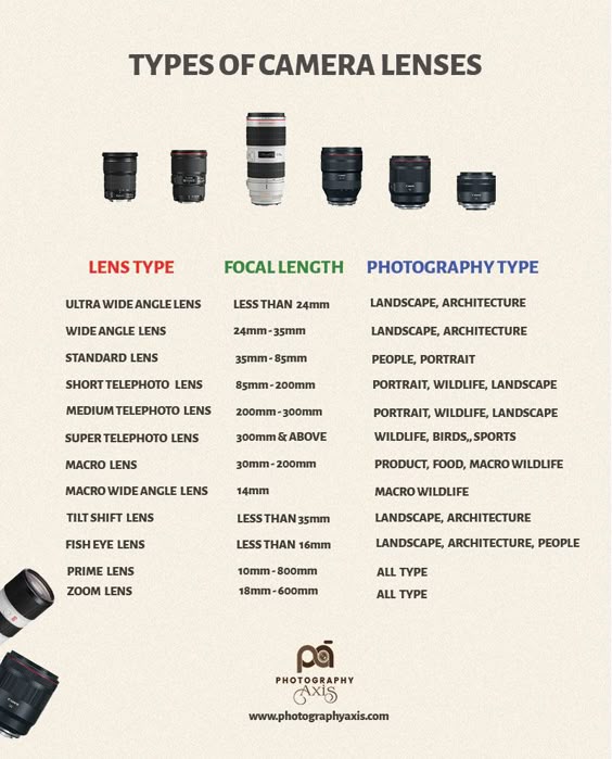 Different Types of Camera Lenses