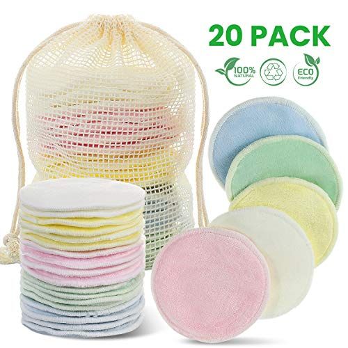 Lavables Discos Desmaquillantes Aptos Para Todo Tipo de Pieles Hechos en Fibra de Bamb/ú Desmaquillante Facial 18 Discos Desmaquillantes Reutilizables Con Bolsa de Lavado