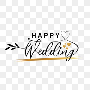 Happy Wedding Lettering Vector Art PNG, Lettering Of Happy Wedding With Gold Brush, Wedding Day, Happy Wedding, Flower Frame PNG Image For Free Download