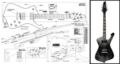 Ibanez Iceman Electric Guitar Full Scale Plan Ibanez Guitars Guitar Ibanez