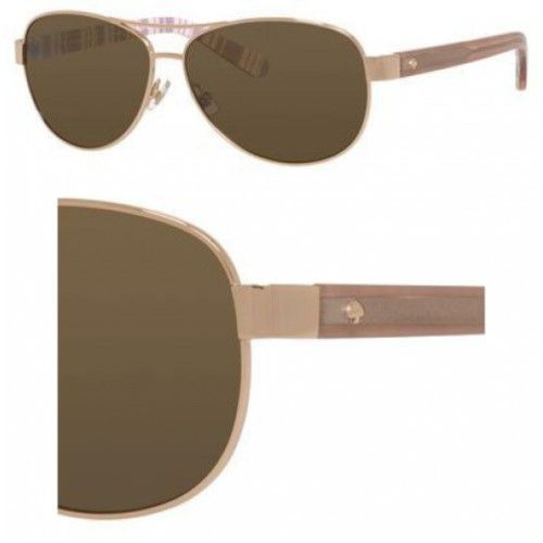 Kate Spade KS Dalia2//P RNE Light Gold Aviator Sunglasses Brown Polarized Lens