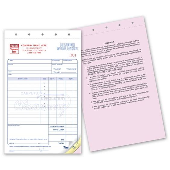 3 Part Carpet Cleaning Contract Work Orders Business Forms - sample cleaning contract template 3 Part Carpet Cleaning Contract Work Orders Business Forms - sample cleaning contract template
