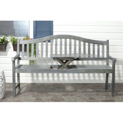 Namboodri Wooden Bench Sol 72 Outdoor Colour Ash Grey Wooden