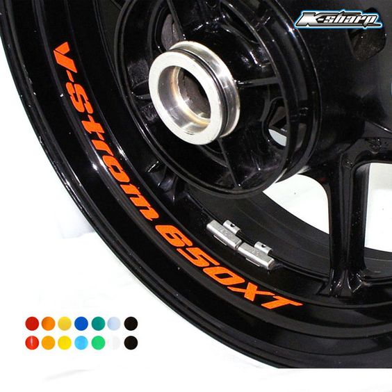 k-sharp 8 X CUSTOM INNER RIM DECALS WHEEL Reflective STICKERS STRIPES FIT SUZUKI V-STROM 650X