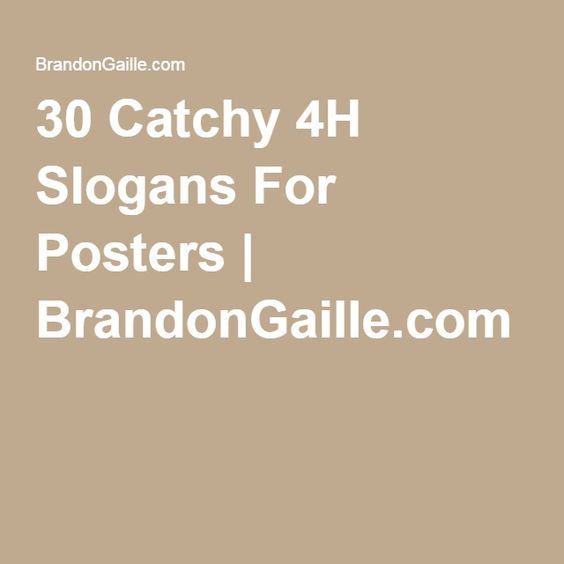 4 h posters