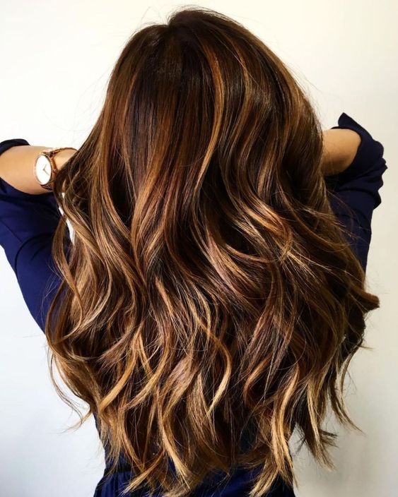 brown hair with caramel highlights