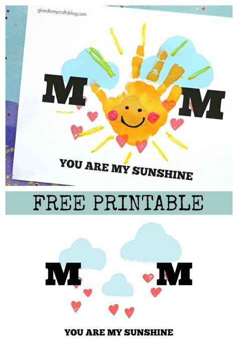 Handprint Mom You Are My Sunshine
