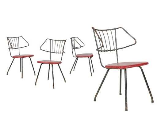 Lot: Mid Century Iron Kitchen Chairs - Four, Lot Number: 0097 ... Lot: Mid Century Iron Kitchen Chairs - Four, Lot Number: 0097 ...