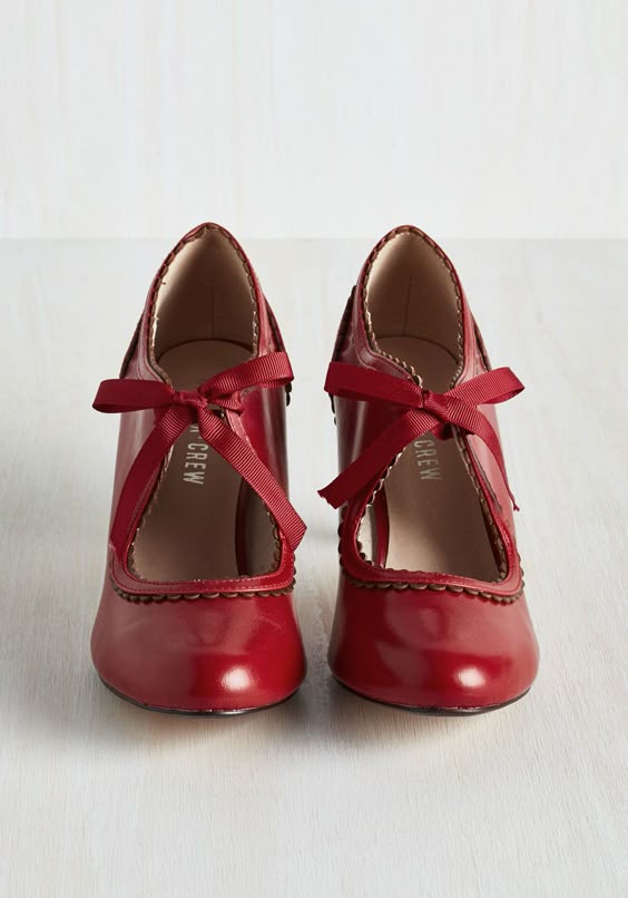 Live to Tell the Fairytale Heel. Foraying new style frontiers can feel like a wild ride, but with these brick red pumps by Chelsea Crew completing your look, youll thrive! #red #wedding #modcloth